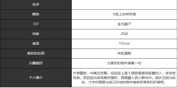 宿命回响G弦上的咏叹调人物介绍