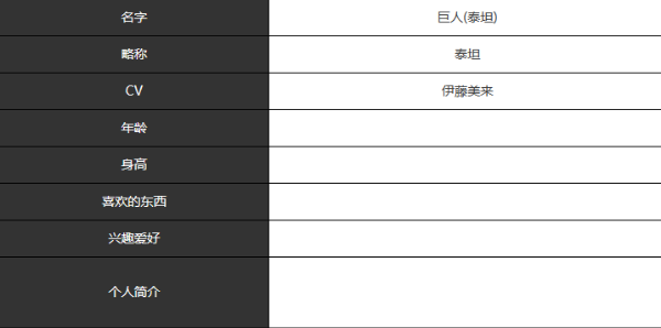 宿命回响巨人角色技能及属性介绍