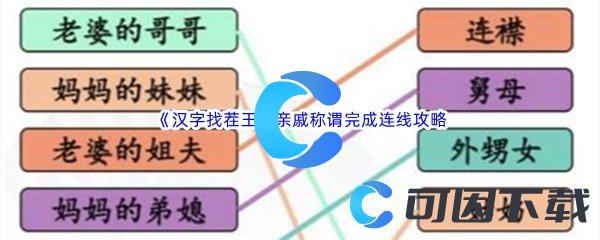 汉字找茬王亲戚称谓完成连线通关攻略 保持生命值稳定